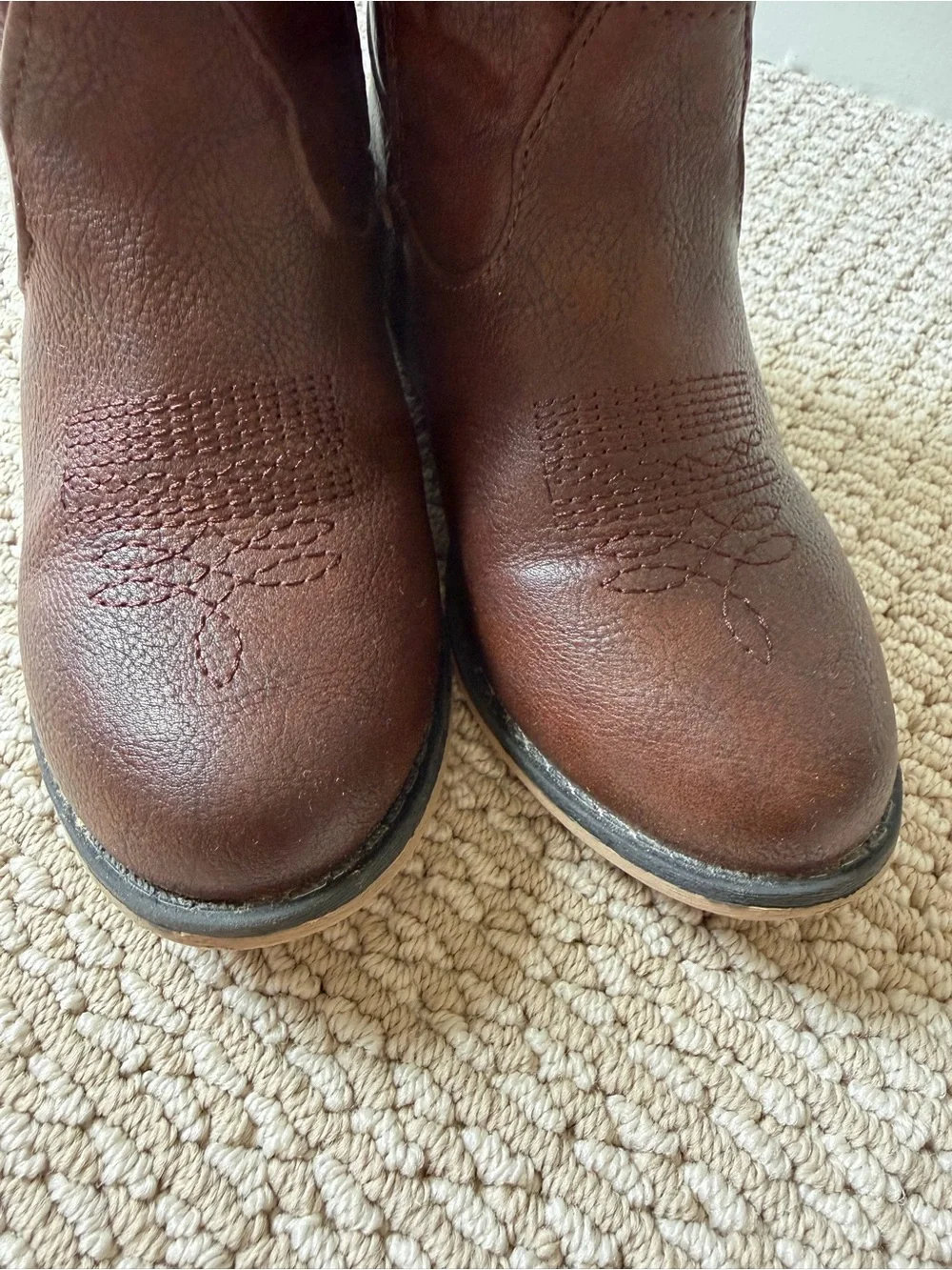Cat & Jack Brown Girls' Western Zip-Up Cowboy Boots
